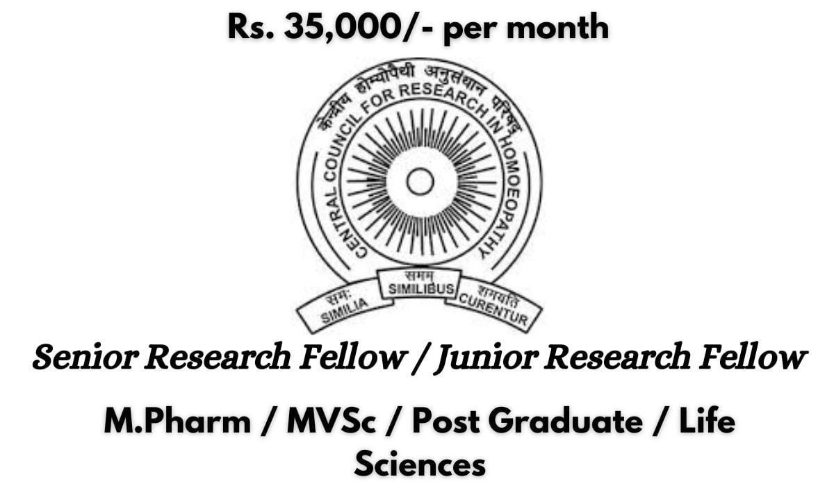 [Rs. 35k per month] Regional Research Institute for Homoeopathy Hiring M.Pharm, MSc in Life Sciences