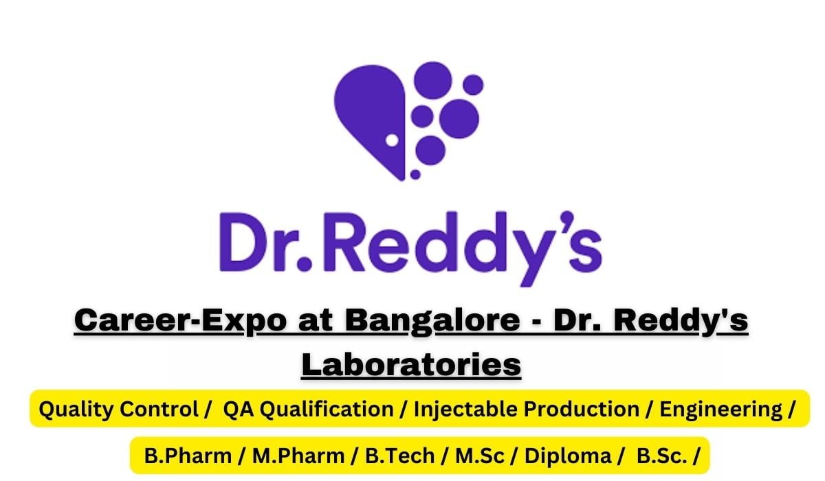 Dr. Reddy's Laboratories Hiring B.Pharm / M.Pharm / B.Tech
