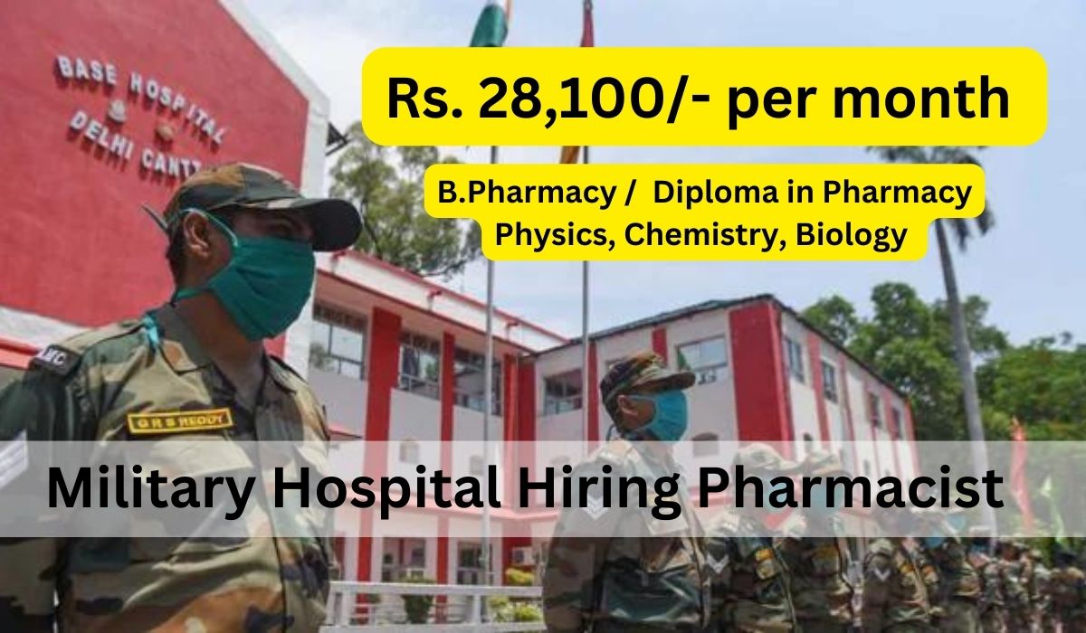 [Rs. 28,100/- per month] Military Hospital Hiring Pharmacist