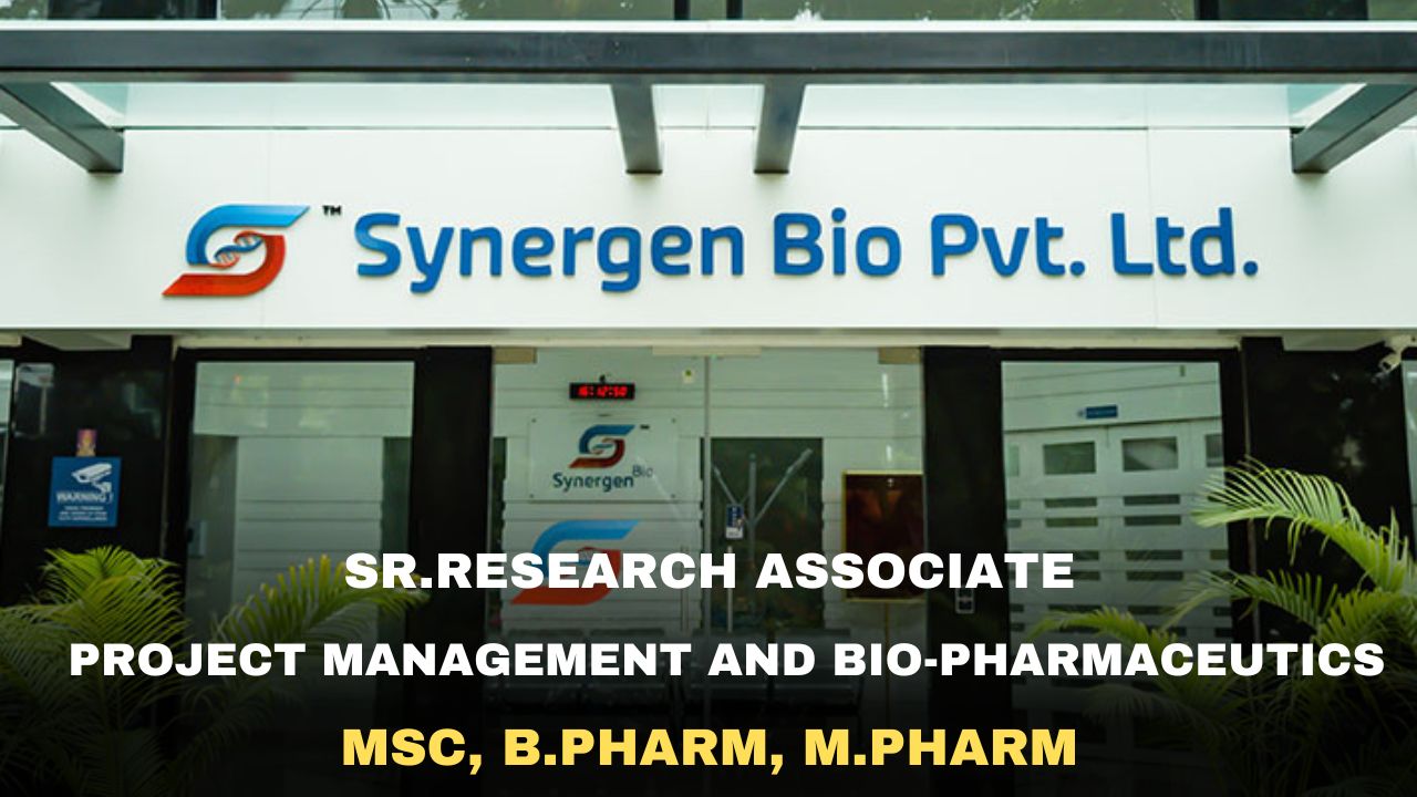 Synergen Bio Hiring Project Management and Bio-Pharmaceutics