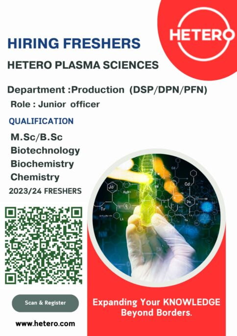 [Freshers] Hetero Plasma Sciences Hiring in Production Department