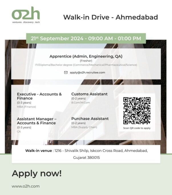 [Freshers & Experienced] o2h Hiring Admin, Engineering, QA, Apprentice