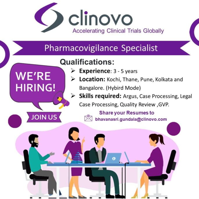 Clinovo Hiring Pharmacovigilance Specialist