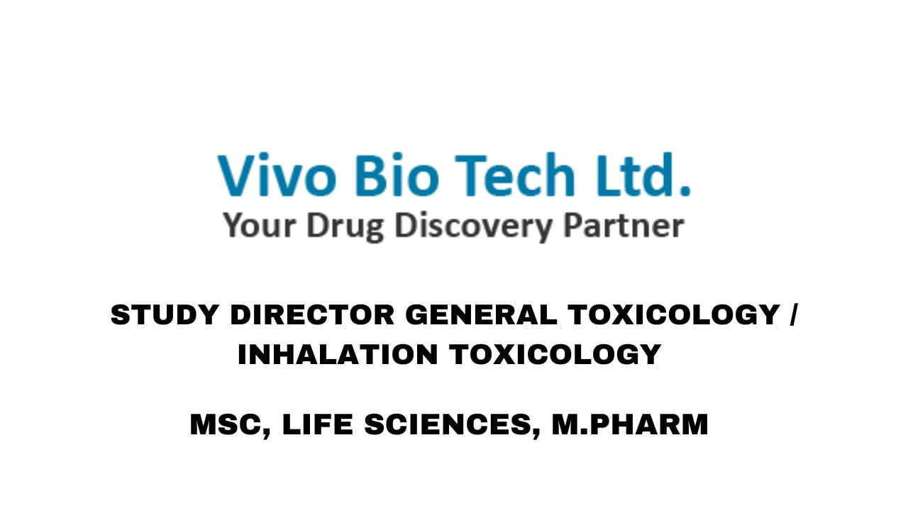 Vivo Bio Tech Hiring Analytical Chemistr, Toxicology