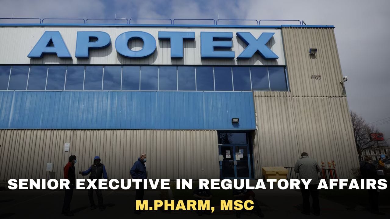Apotex Inc Hiring Senior Executive in Regulatory Affairs