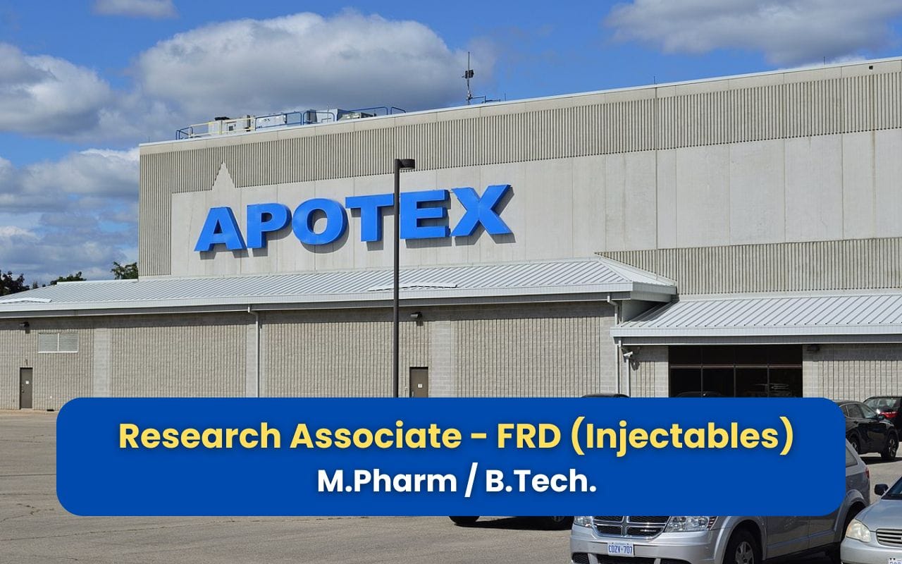 Apotex Inc Hiring Research Associate - FRD (Injectables)