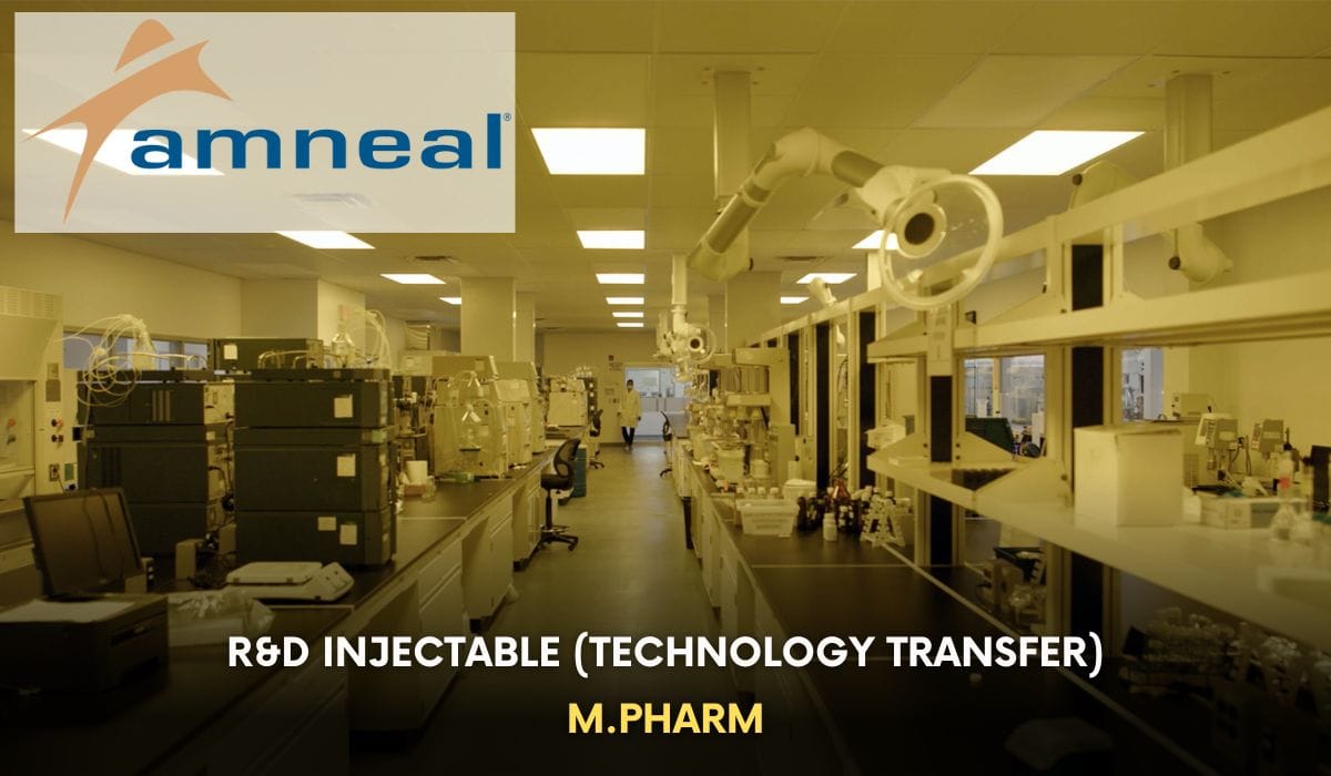 Amneal Pharmaceuticals Hiring R&D Injectable (Technology Transfer)