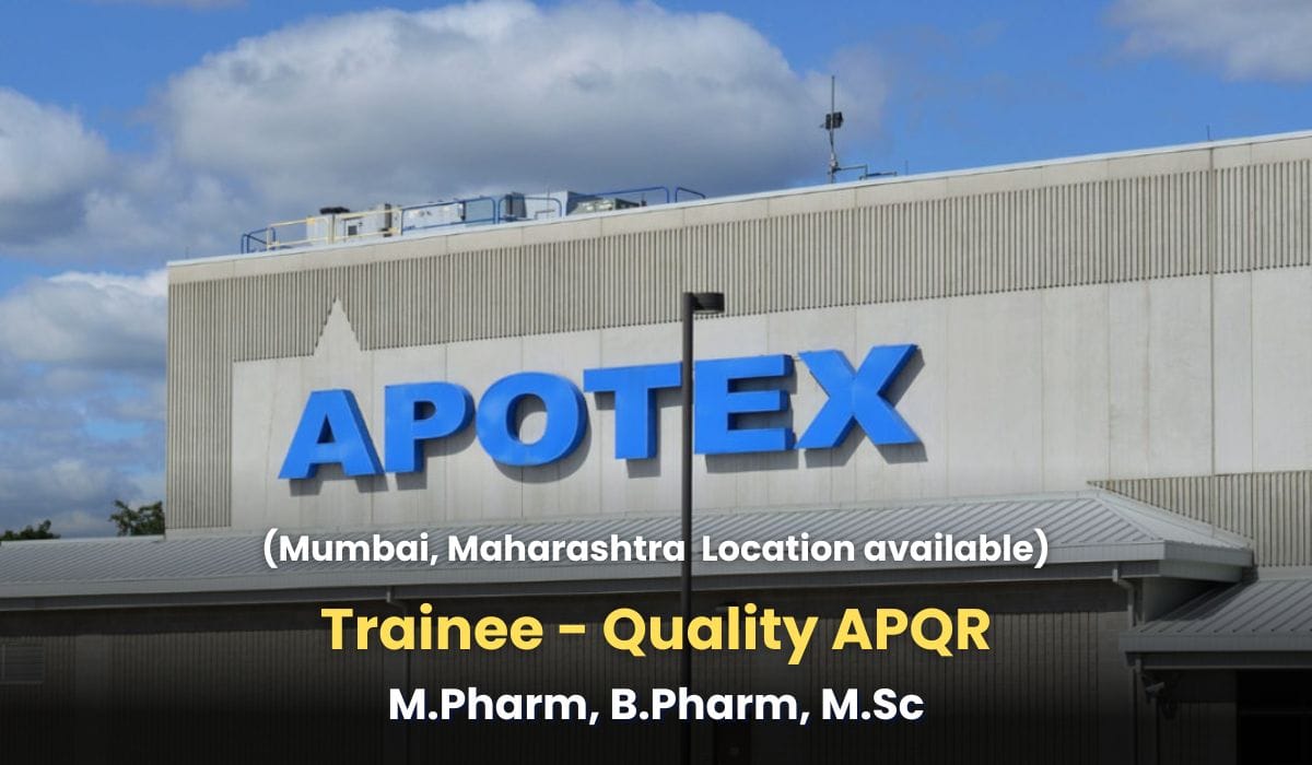 Apotex Inc Hiring Trainee - Quality APQR