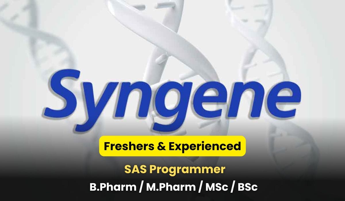 (Freshers & Experienced) Syngene International Hiring SAS Programmer