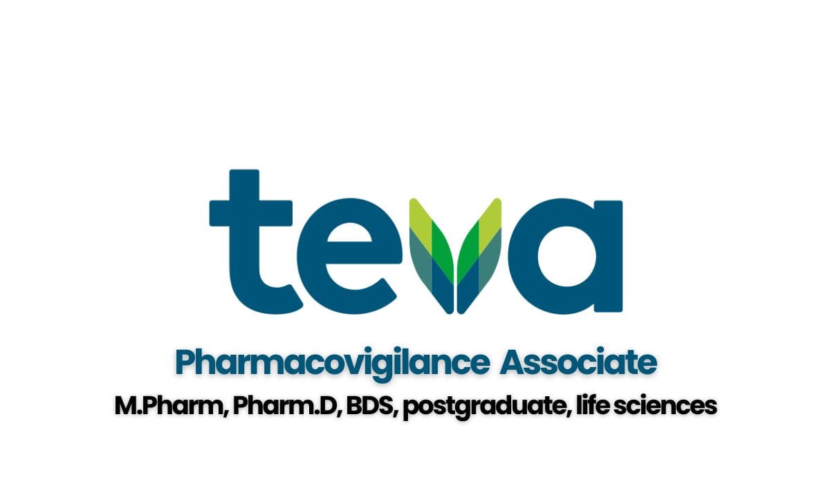 Teva Pharmaceutical Hiring Pharmacovigilance Associate