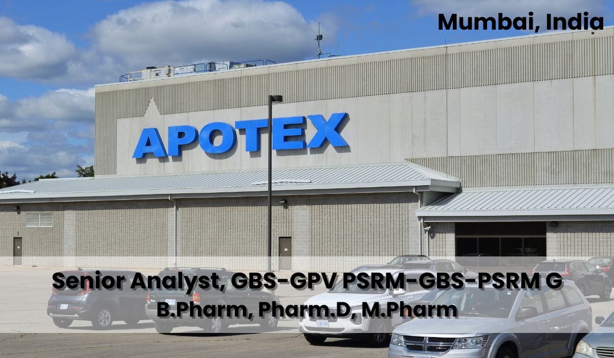 Apotex Inc Hiring  Senior Analyst, GBS-GPV PSRM-GBS-PSRM G