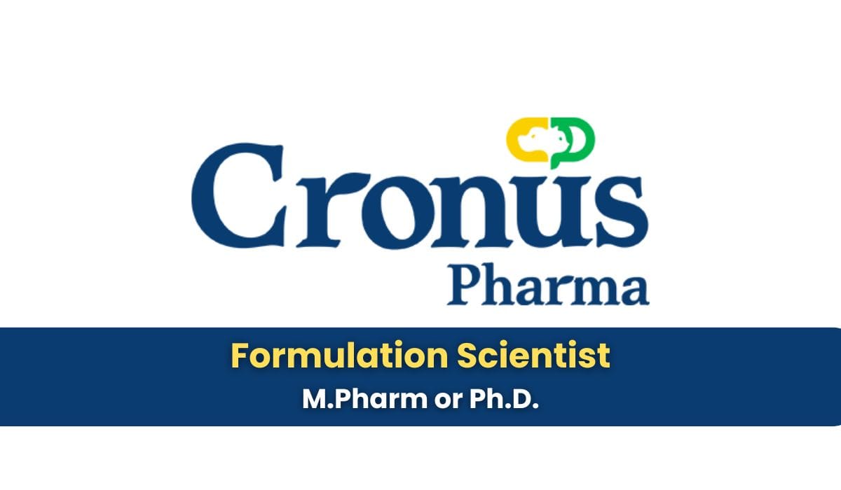 Cronus Pharma Hiring Formulation Scientist