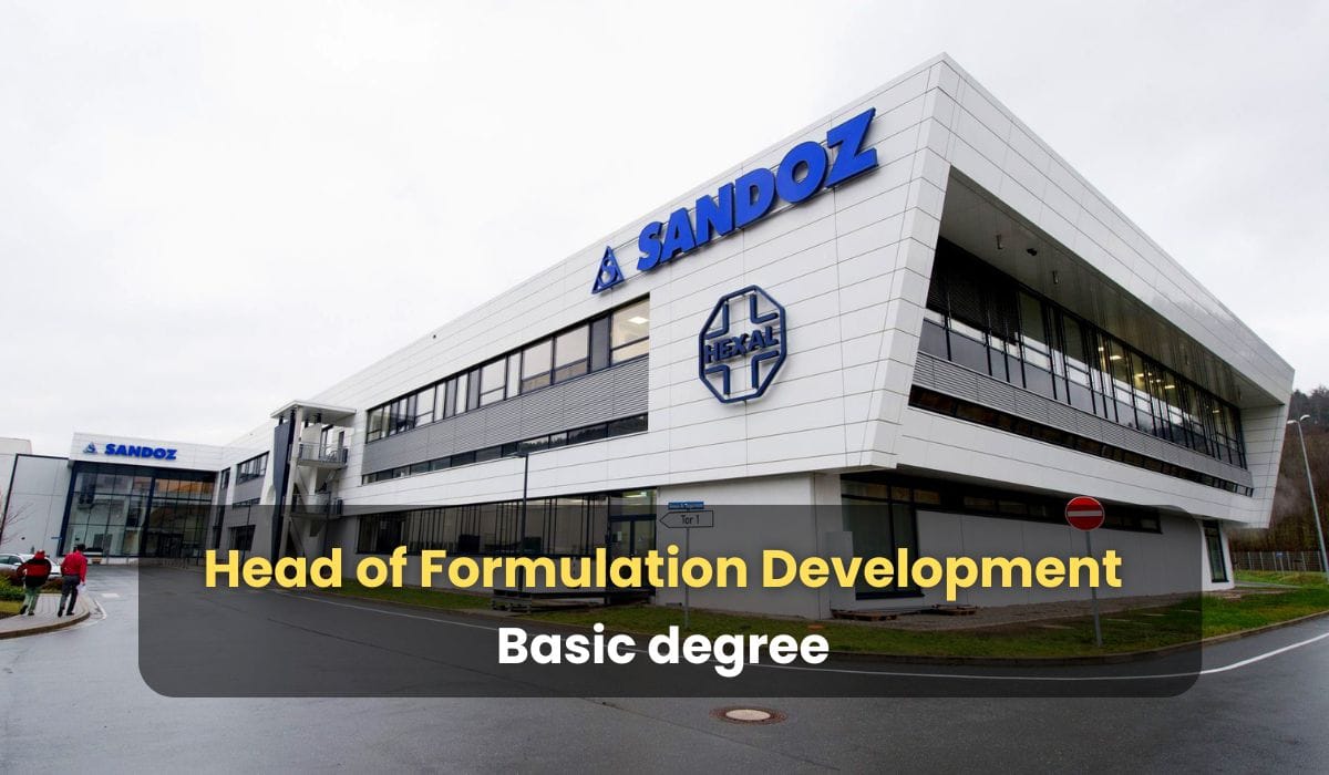 Sandoz Hiring Head of Formulation Development
