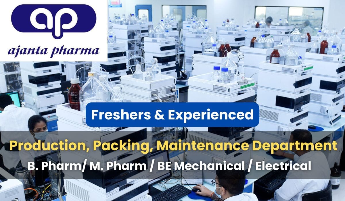 Ajanta Pharma Hiring Freshers In maharashtra