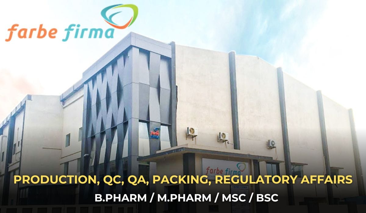 Farbe Firma Hiring Production, QC, QA, Packing, Regulatory Affairs