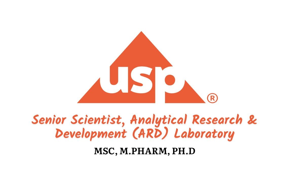 United States Pharmacopeia Hiring Senior Scientist, Analytical Research & Development (ARD) Laboratory