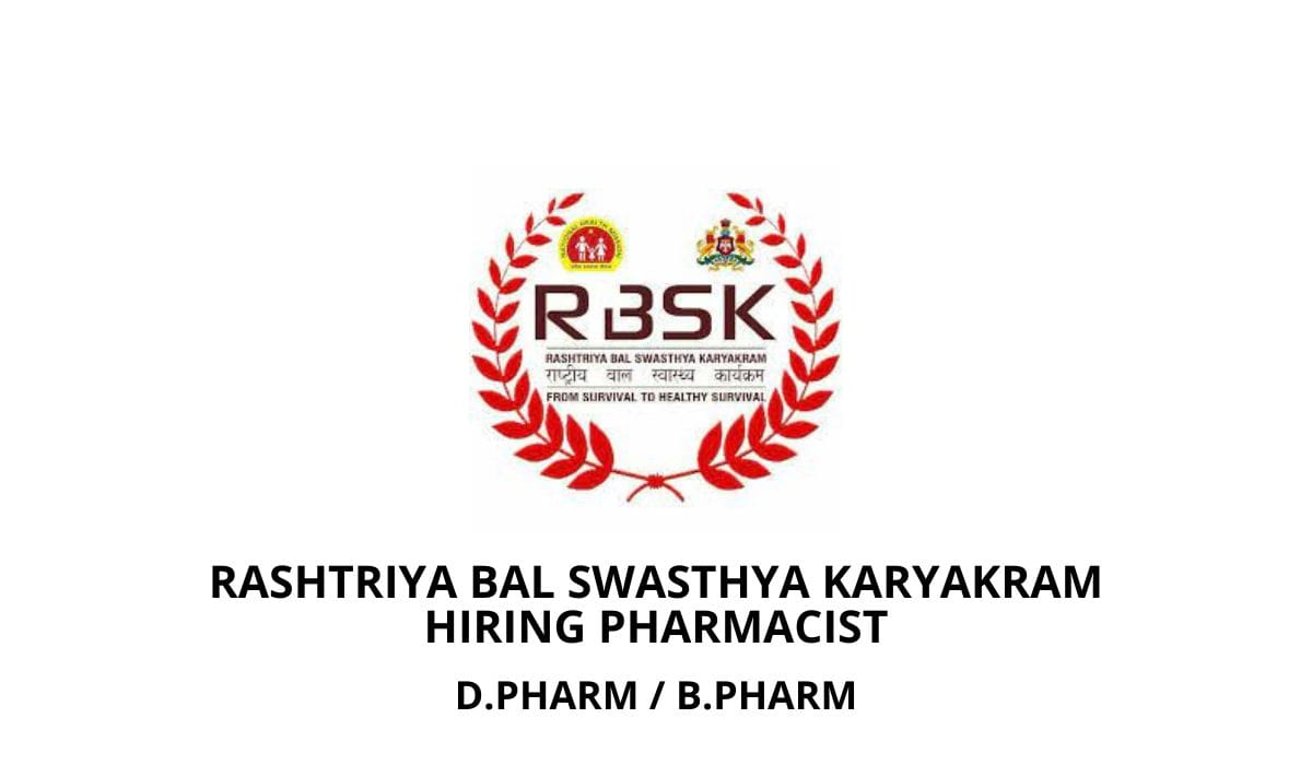 RBSK Hiring Pharmacist