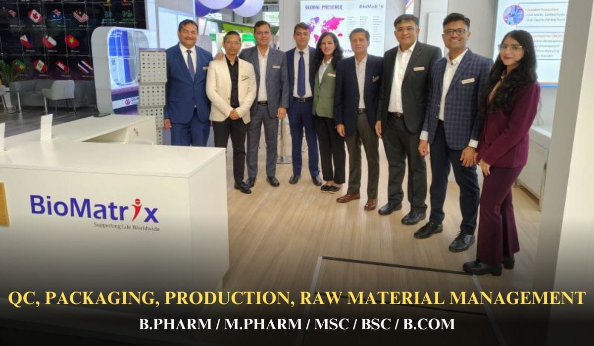 BioMatrix Healthcare Hiring QC, Packaging, Production, Raw Material Management