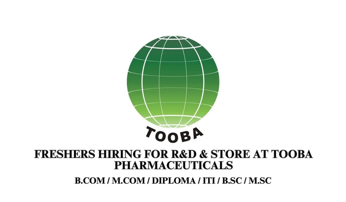 Freshers Hiring In Maharashtra For R&D & Store At Tooba Pharmaceuticals