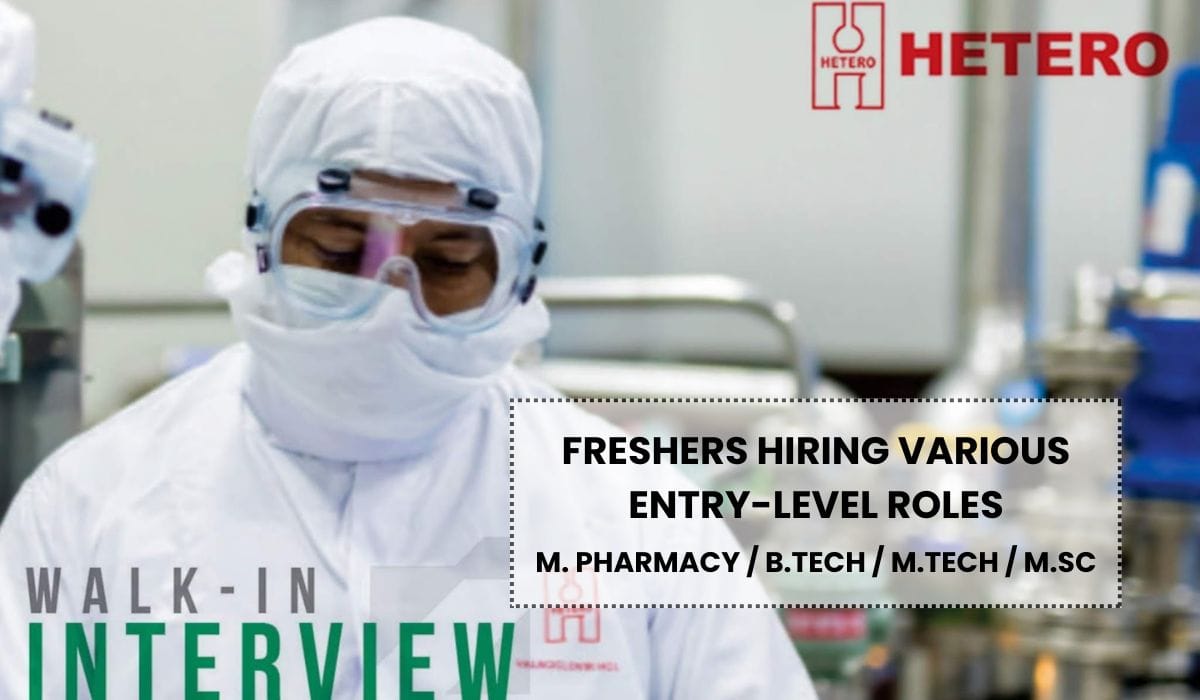 Freshers Hiring Various Entry-level Roles In Hetero Labs