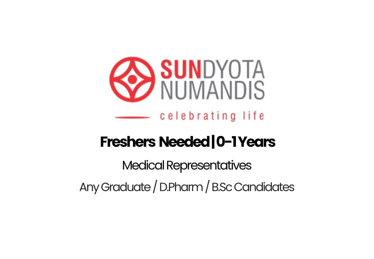 Sundyota Numandis Pharmaceuticals Hiring for Freshers Medical Representatives