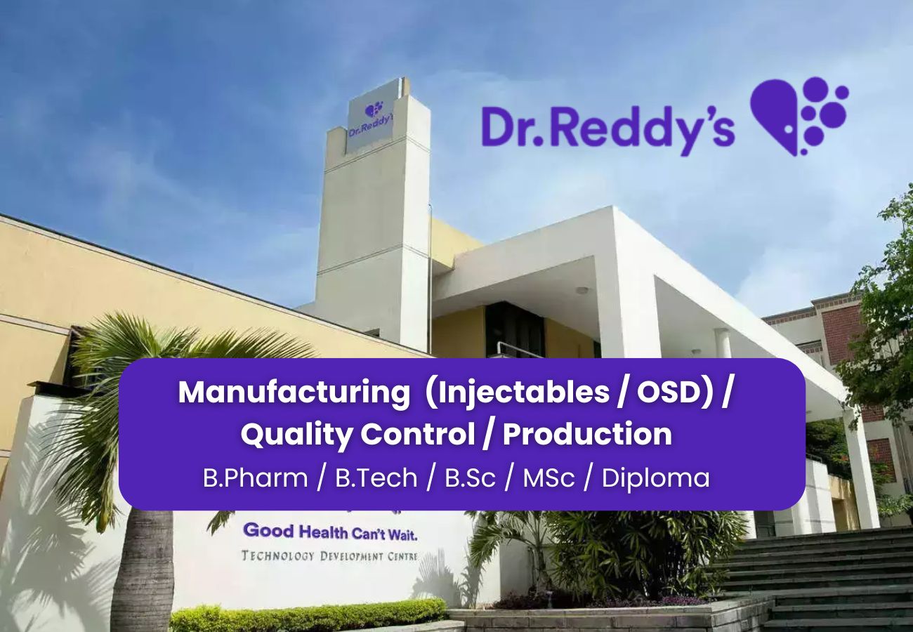 Latest Walk-in Jobs in Pharma – Dr. Reddy’s Recruitment 2025