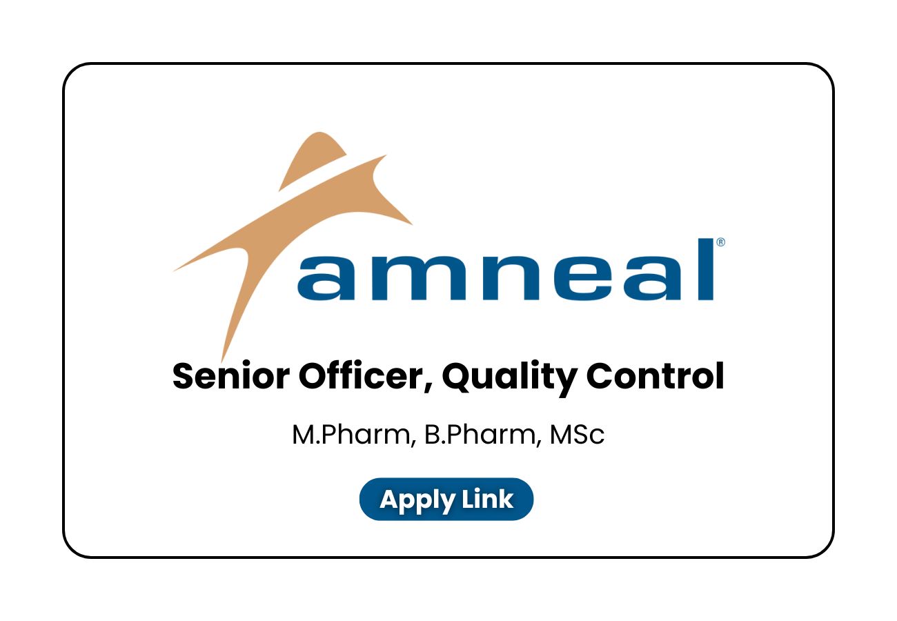 Quality Control Job in Ahmedabad – Amneal Pharma Recruitment 2025