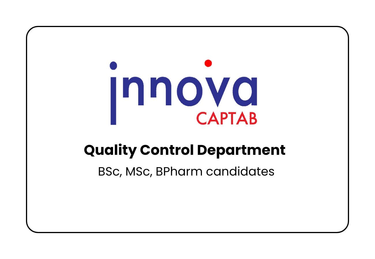 Urgent QC Openings at Innova Captab Ltd – Walk-In on 11th May | Baddi