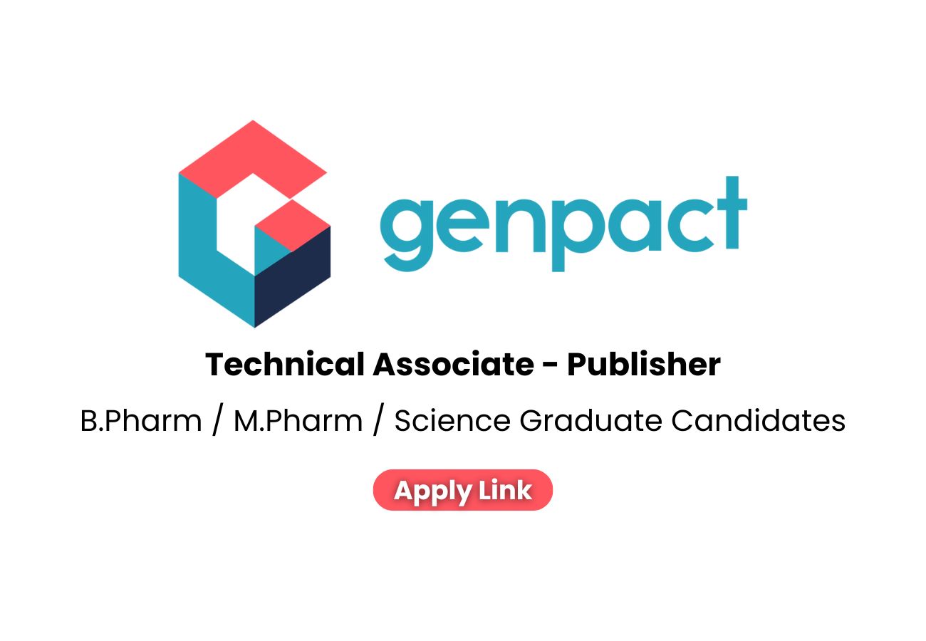 Genpact Mumbai Hiring B.Pharm, M.Pharm for Technical Associate Role – Apply Now