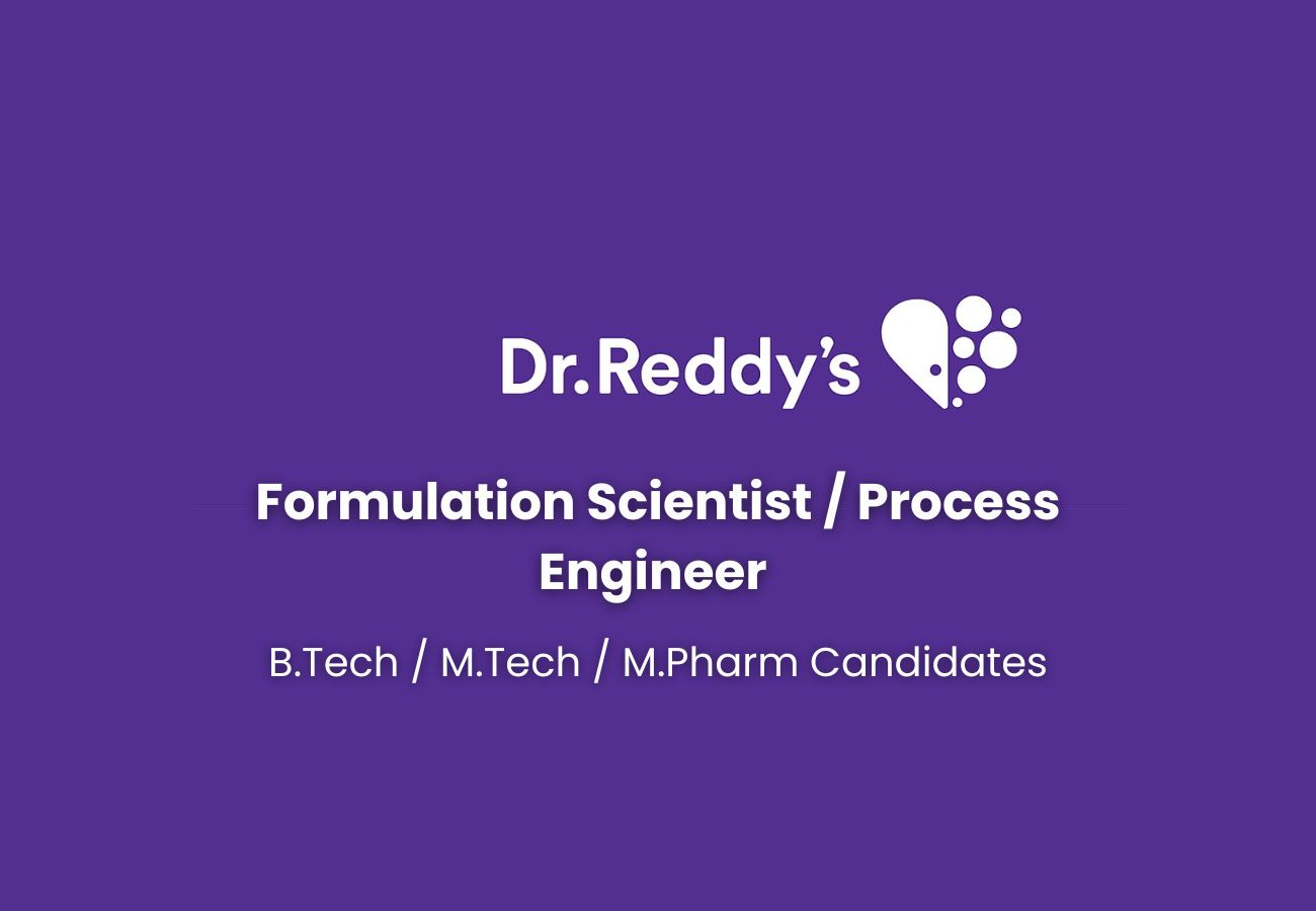Formulation Scientist Job Openings at Dr. Reddy’s – Apply Now!