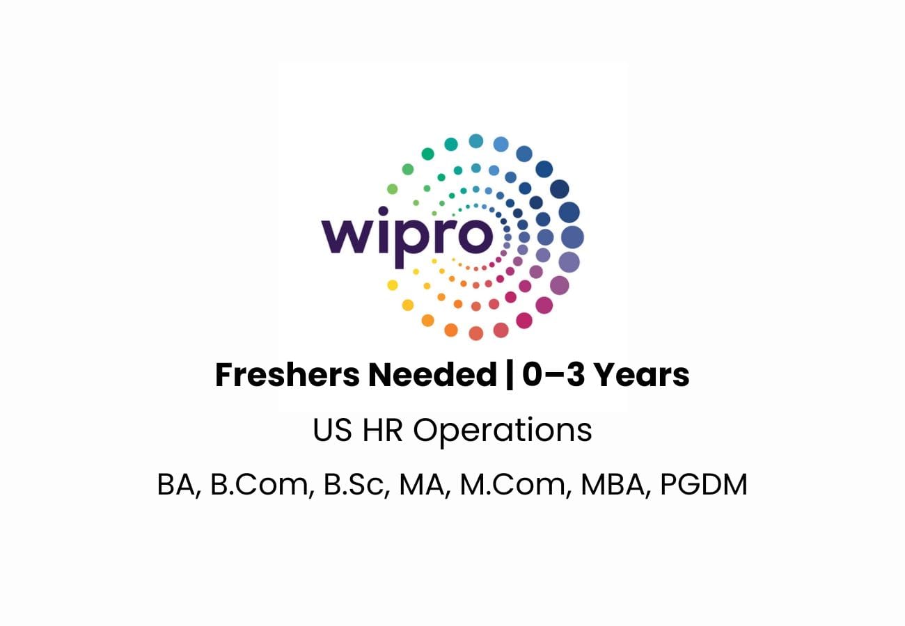 Wipro US HR Operations Hiring: Walk-in on 15th May | 0-3 Years Exp