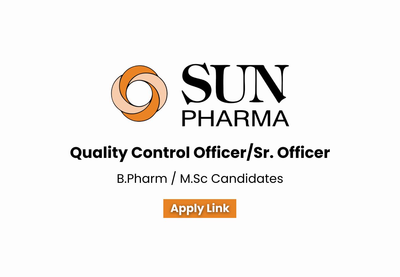 Sun Pharma Hiring QC Officers – Dewas Walk-In Interview (June 04, 2025)